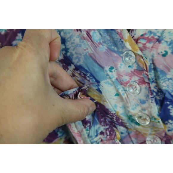 Vintage Small Dress Floral Ruffle Coquette Handmade 30s Cottagecore Dainty - Picture 9 of 12